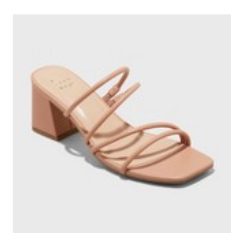 Women's Blakely Mule Heels with Memory Foam Insole - A New Day™ Light Brown 8